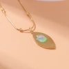 Titanium steel gold geometric necklace for women, European and American fashion leaf collarbone chain necklace small accessory details Picture